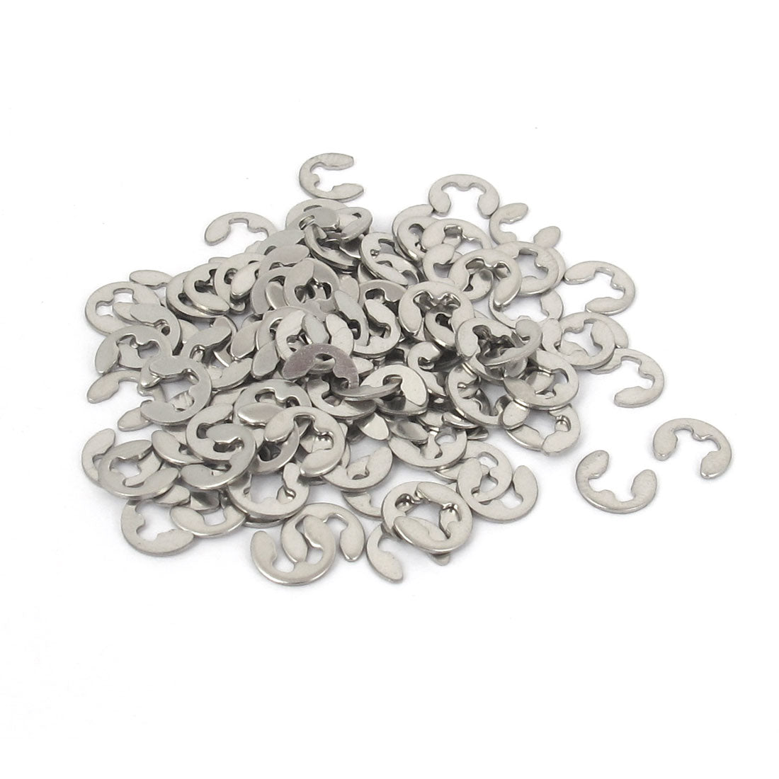 uxcell Uxcell 100pcs 304 Stainless Steel Fastener External Retaining Ring E-Clip Circlip 3mm