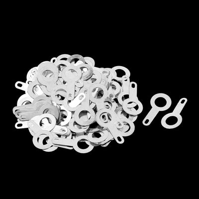 uxcell Uxcell M5.2 Lug Plate Solder Ring Terminal Connector Crimp Silver Tone 100pcs