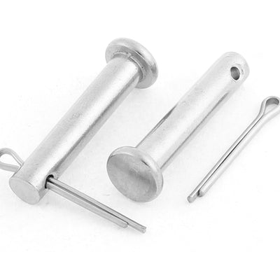 Harfington Uxcell M6x30mm Flat Head 304 Stainless Steel Clevis Pins 5 Sets