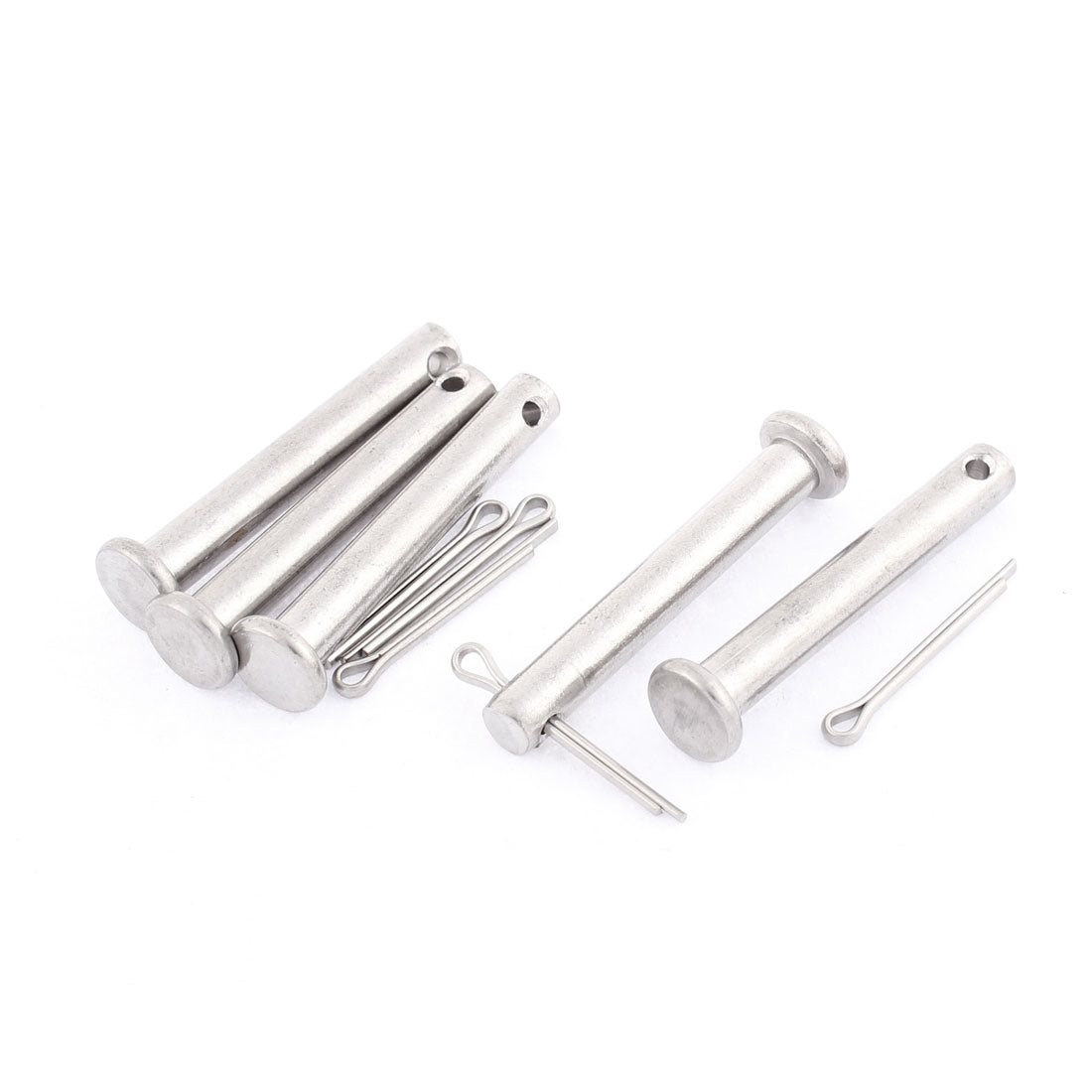 uxcell Uxcell M6x40mm Flat Head 304 Stainless Steel Clevis Pins Fastener 5 Sets