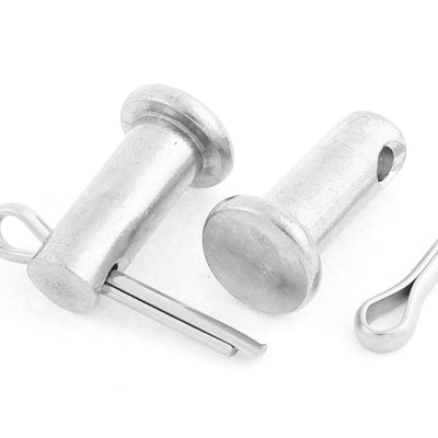Harfington Uxcell M8x20mm Flat Head 304 Stainless Steel Clevis Pins 5 Sets