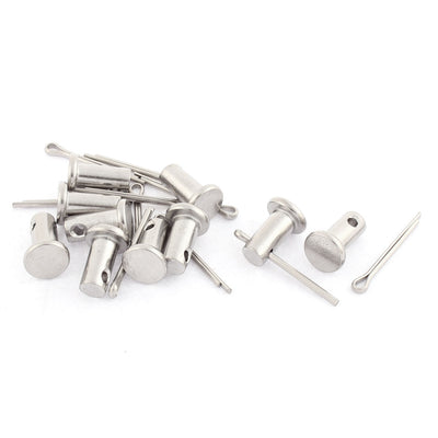 Harfington Uxcell M6x12mm Flat Head 304 Stainless Steel Clevis Pins 10 Sets