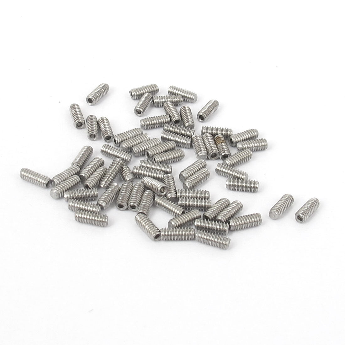 uxcell Uxcell M2x5mm Stainless Steel Hex Socket Set Cup Point Grub Screws Silver Tone 50pcs