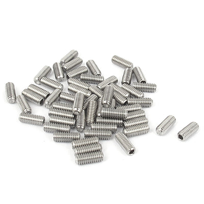Harfington Uxcell M4x10mm Stainless Steel Hex Socket Set Cup Point Grub Screws Silver Tone 50pcs