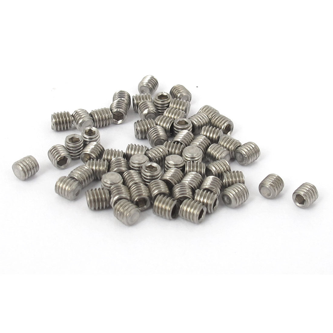 uxcell Uxcell M3x3mm Stainless Steel Hex Socket Set Cup Point Grub Screws Silver Tone 50pcs
