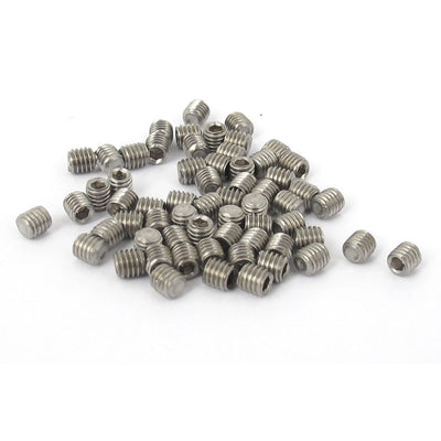 Harfington Uxcell M3x3mm Stainless Steel Hex Socket Set Cup Point Grub Screws Silver Tone 50pcs