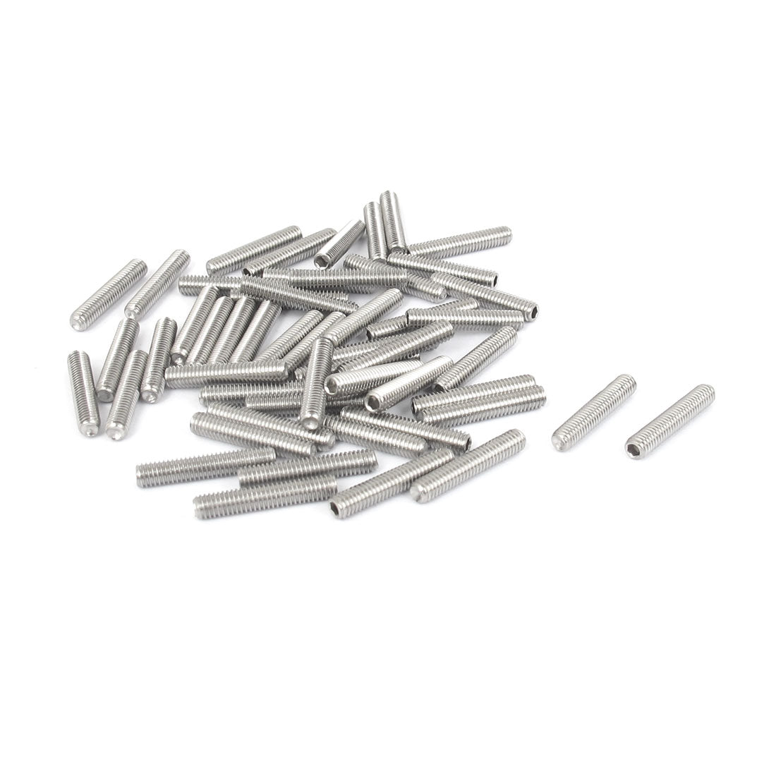 uxcell Uxcell M3x16mm Stainless Steel Hex Socket Set Cup Point Grub Screws Silver Tone 50pcs