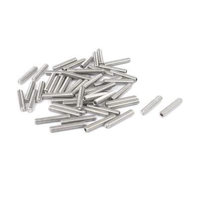Harfington Uxcell M3x16mm Stainless Steel Hex Socket Set Cup Point Grub Screws Silver Tone 50pcs