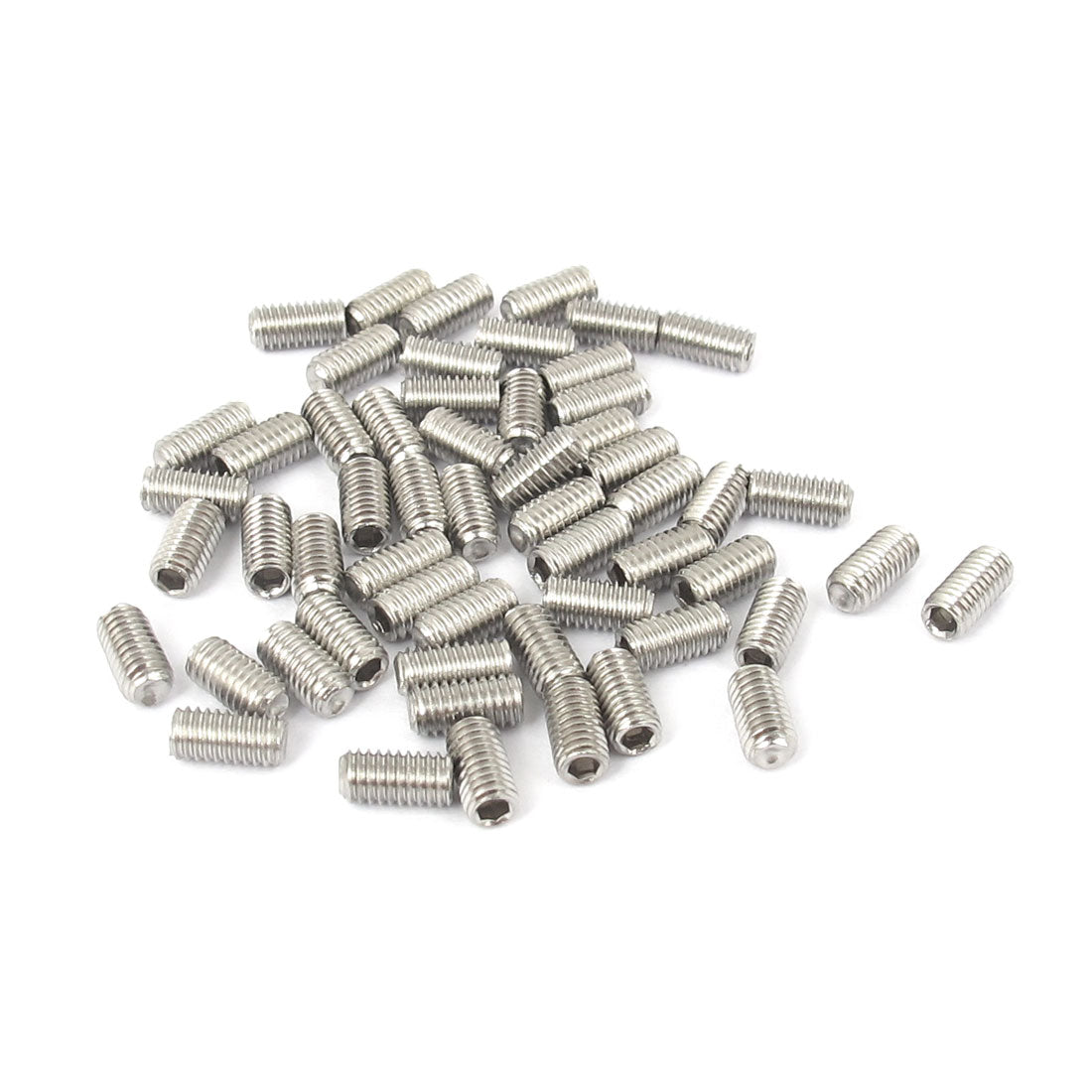 uxcell Uxcell M3x6mm Stainless Steel Hex Socket Set Cap Point Grub Screws Silver Tone 50pcs