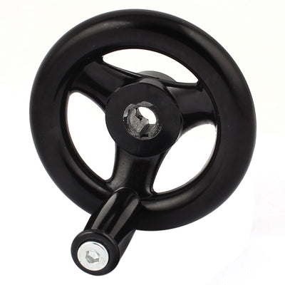 Harfington Uxcell Milling Machine 4" Diameter Black Hand Wheel w Revolving Handle