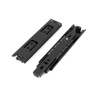 uxcell Uxcell Telescopic 3 Sections Black Drawer Slide Runners Ball Bearing Rails 2pcs