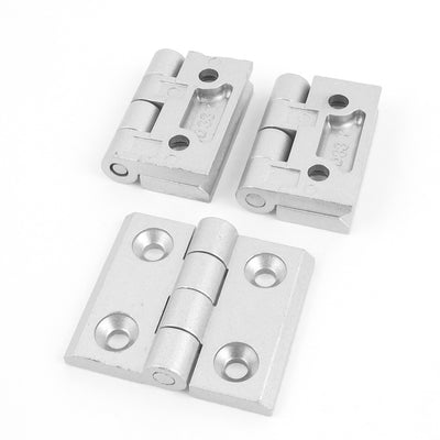 uxcell Uxcell Gate Aluminum Alloy Weldable Door Butt Hinge Silver Tone 3pcs