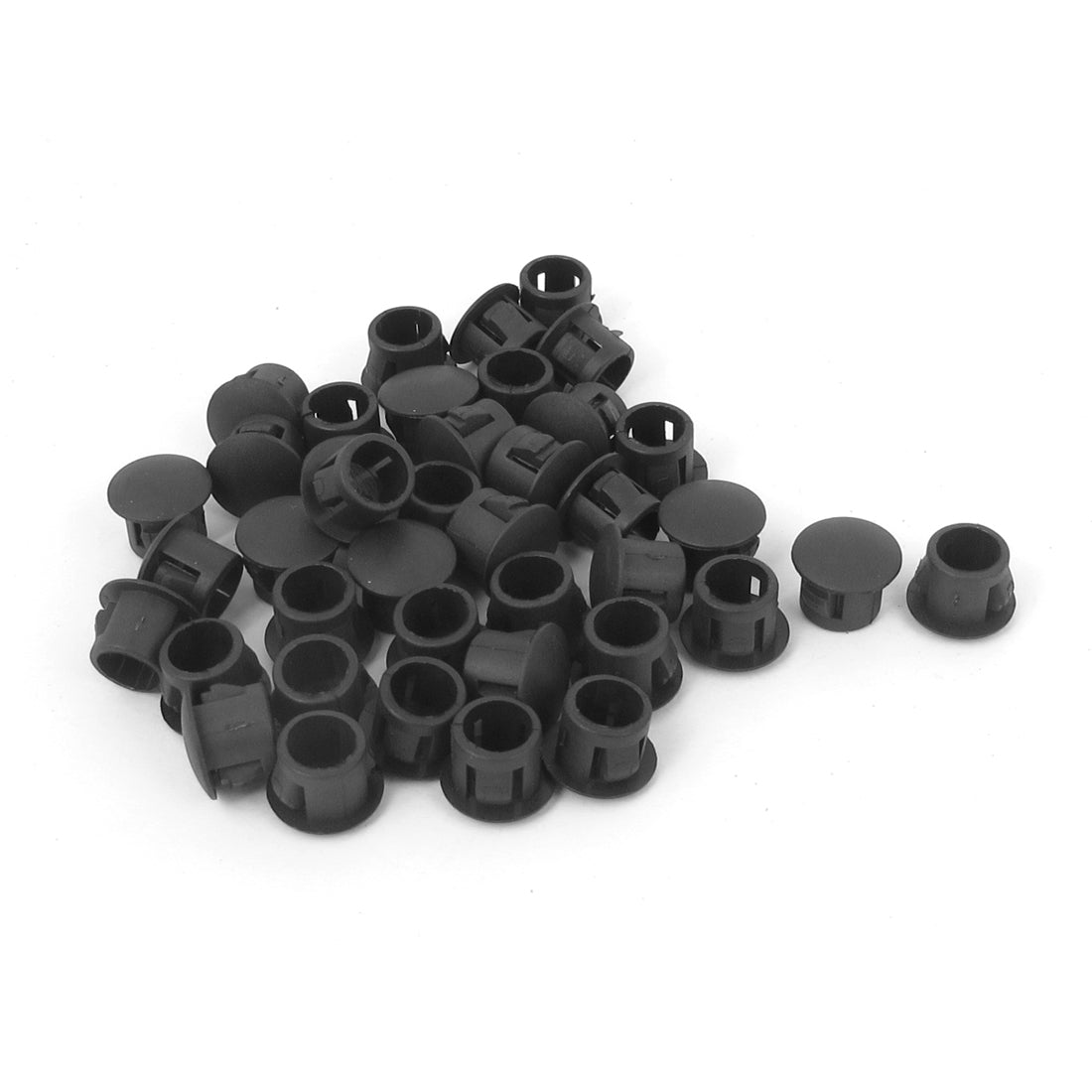 uxcell Uxcell 40pcs SKT-8 8mm Panel Dia Black Plastic Snap in Type Lock Locking Hole Cover