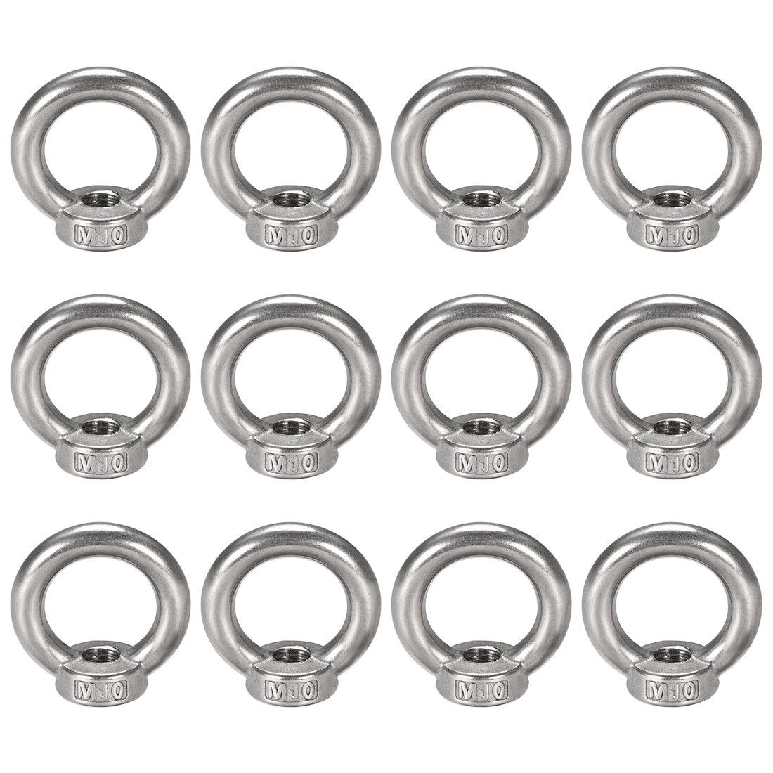 uxcell Uxcell M10 Female Thread 304 Stainless Steel Lifting Eye Nuts Bolt Ring 12pcs