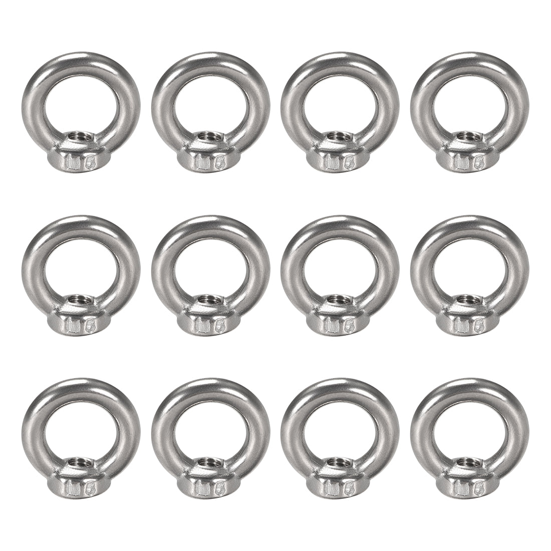 uxcell Uxcell M5 Female Thread Metal Wire Rope Lifting Eye Nuts Bolt Ring 12 Pcs