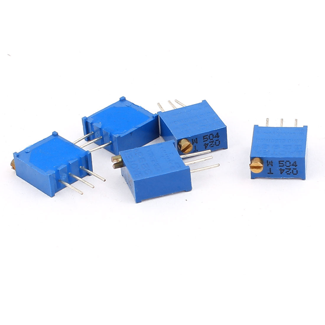 uxcell Uxcell 5 Pcs 3296W 500K ohm Variable Resistor Adjustable Resistance for Multiturn Potentiometer