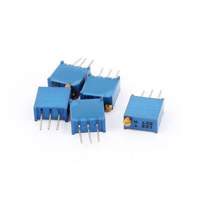 uxcell Uxcell 5 Pcs 3296W 1K ohm Variable Resistor Adjustable Resistance for Multiturn Potentiometer