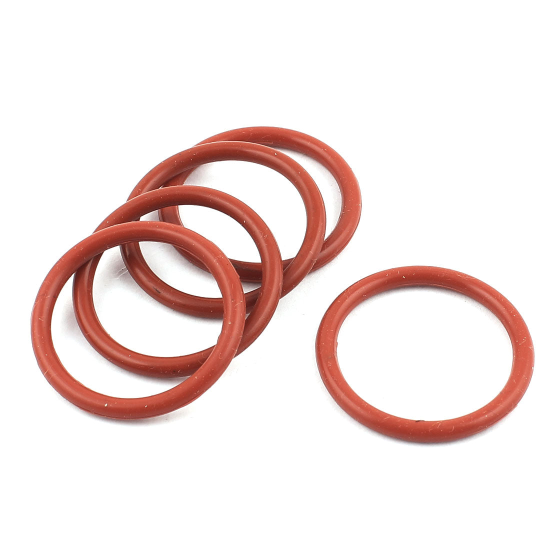 uxcell Uxcell Rubber 33mm x 27mm x 3mm Oil Seal O Rings Gaskets Washers Brick Red 5 Pcs