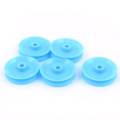 Harfington Uxcell 5 Pcs Plastic 29mm Diameter 5.8mm Thickness DIY Gear Band Pulley Blue