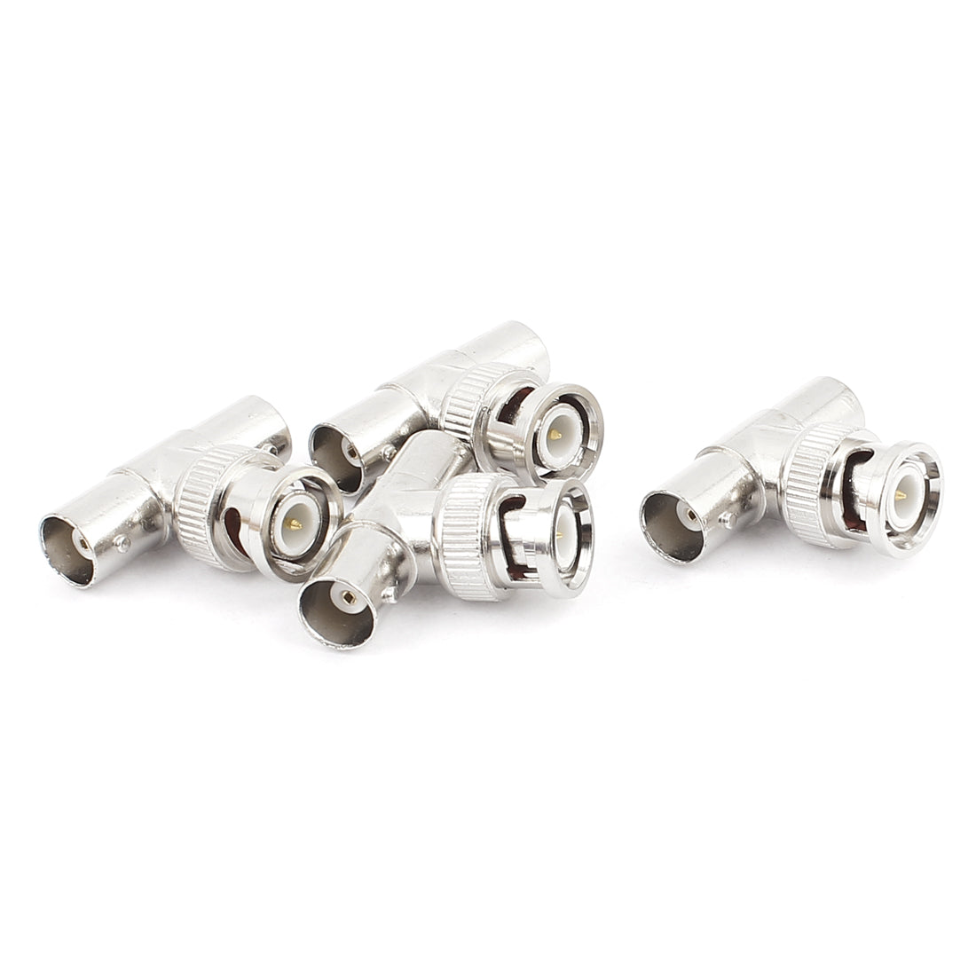 uxcell Uxcell 4pcs Metal BNC Male Jack to Double BNC Female T Type Connector Adapter Splitter