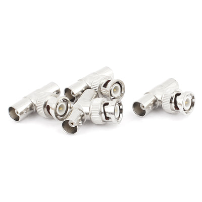 Harfington Uxcell 4pcs Metal BNC Male Jack to Double BNC Female T Type Connector Adapter Splitter
