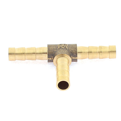Harfington Uxcell 6Pcs T-Shape 3 Ways Brass Hose Barb Fitting Adapter Coupler for 6mm Pipe