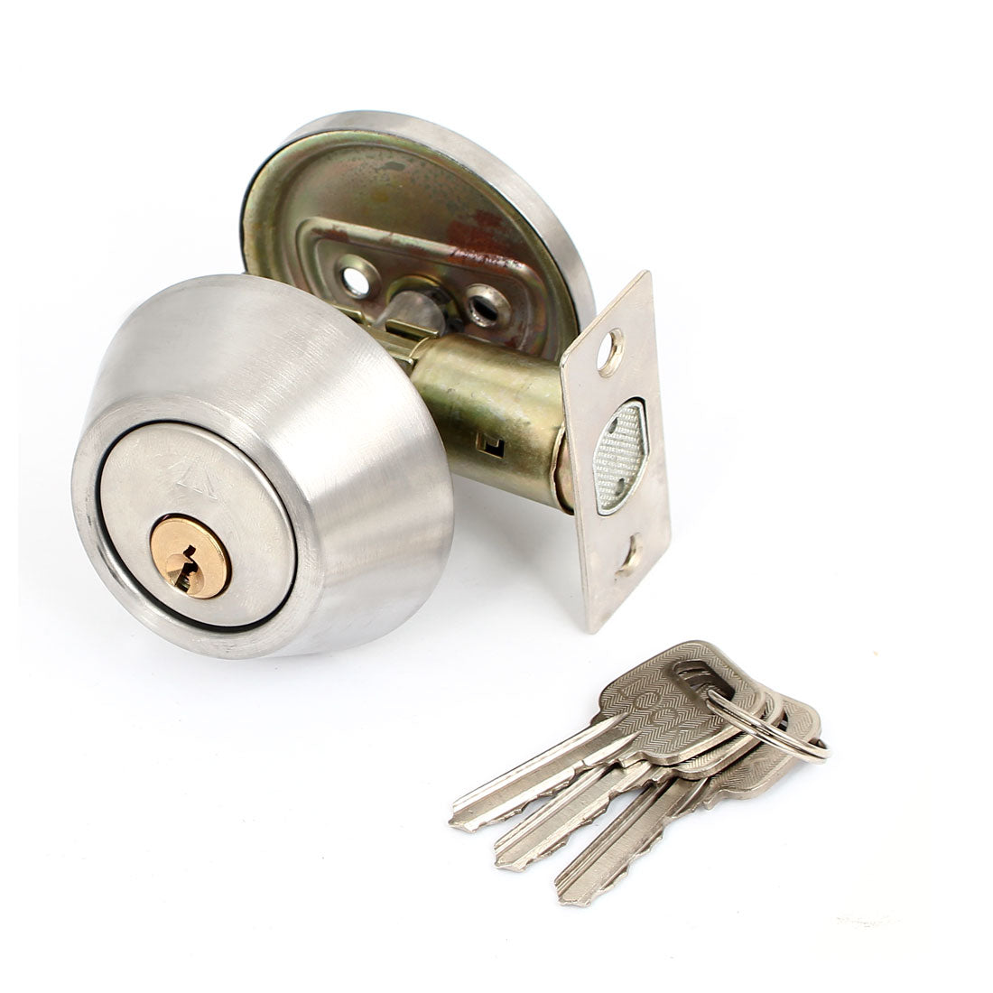 uxcell Uxcell Home Bedroom Round Knob Single Cylinder Deadbolt Security Door Keyed Locks Lockset