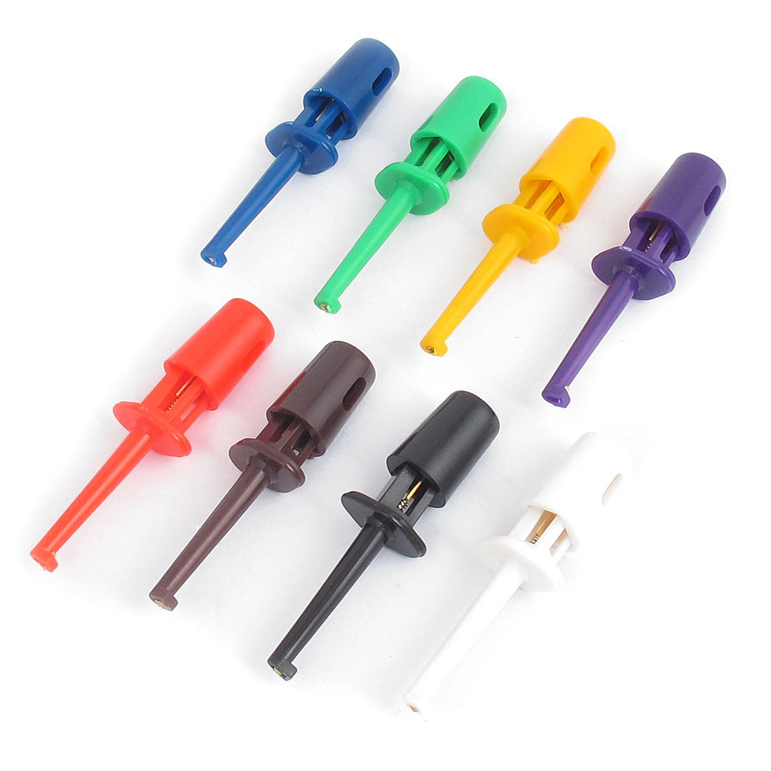 uxcell Uxcell 8pcs Multicolor Electrical Voltmeter Meter Lead Wire Testing Hooks 42mm