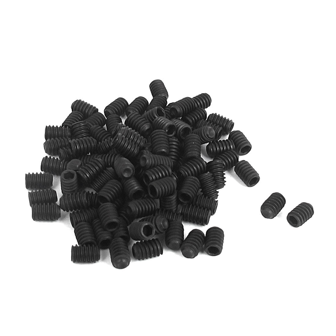 uxcell Uxcell Metric M3x4.75mm 12.9 Alloy Steel Hex Socket Set Cap Point Grub Screws Black 100pcs