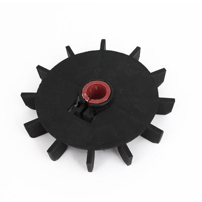 Harfington Uxcell 14mm Inner Diameter Plastic 12 Impeller Motor Fan Vane Wheel Replacement Black