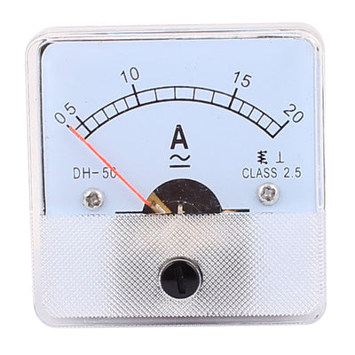 Harfington Uxcell DH50 Pointer Needle AC/DC 0-20A Current Tester Panel Analog Ammeter 50mm x 50mm