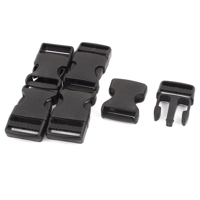 Harfington Uxcell 5pcs Black Plastic Packbag Side Quick Release Buckle for 2.5cm Width Strap Band