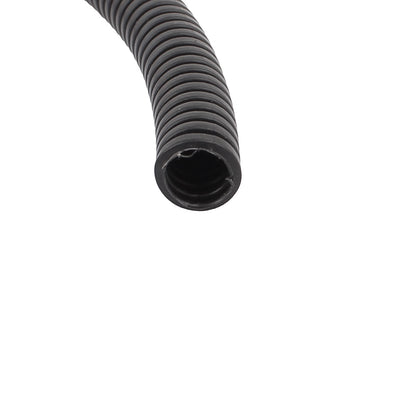 Harfington Uxcell 3.6 M 7 x 10 mm Plastic Flexible Corrugated Conduit Tube for Garden,Office Black