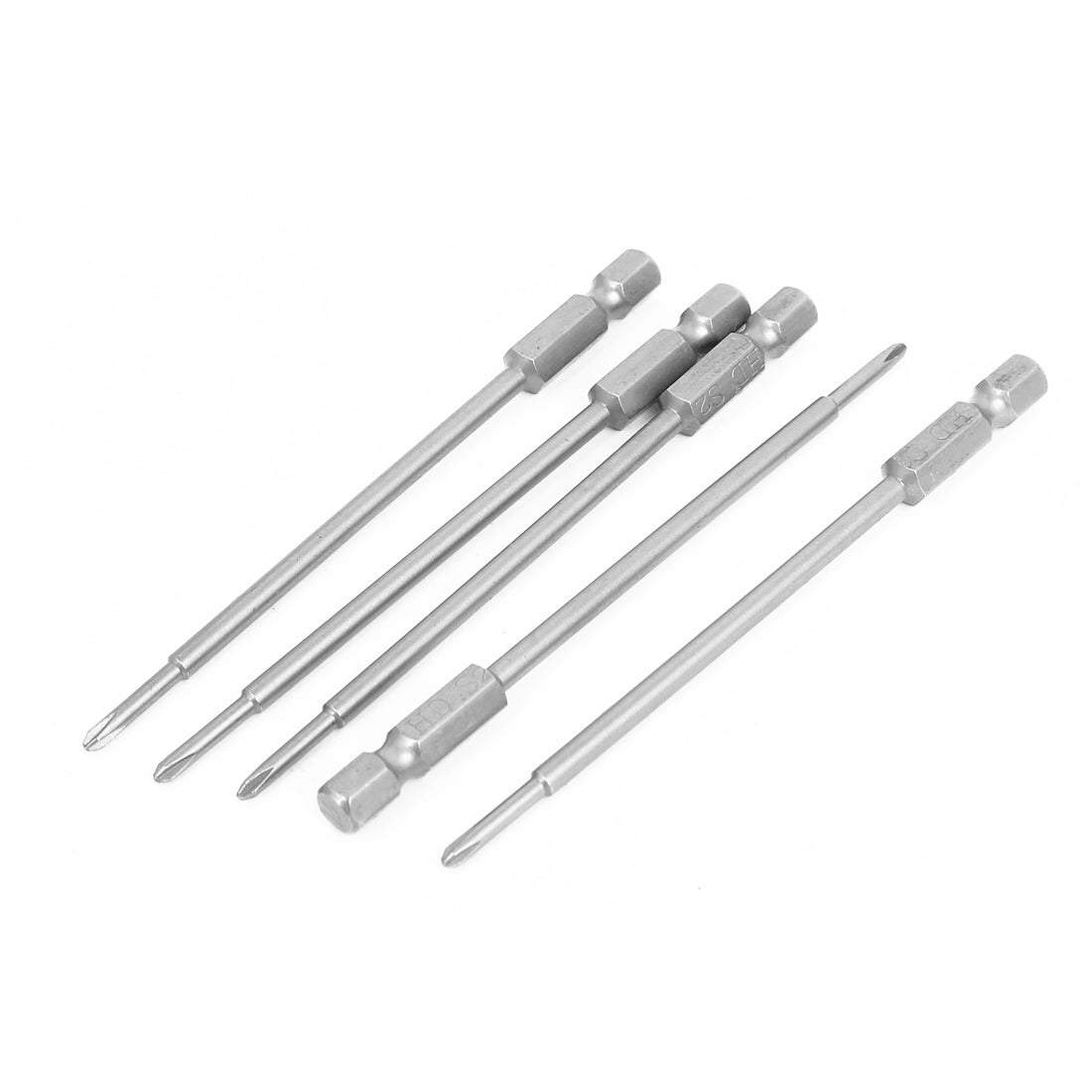 uxcell Uxcell 100mm Long PH0 Magnetic 2.0mm Phillips Head Screwdriver Bits 5pcs