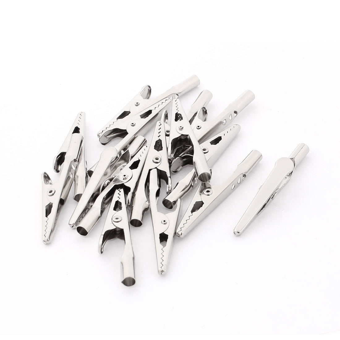 uxcell Uxcell 15 Pcs Alligator Clips With Teeth Aligator Hair Bows Metal Clips Silver Tone