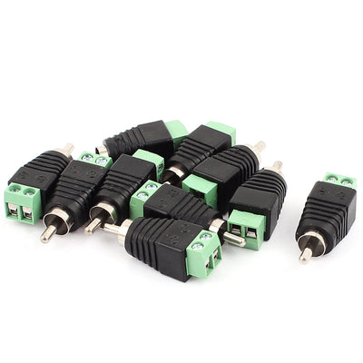 Harfington Uxcell Speaker RCA Wire to Male RCA Connector Jack Terminal Adapter 10 Pcs