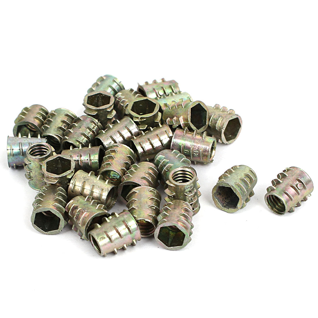 uxcell Uxcell M6x10mm Zinc Plated Hex Socket Screw in Thread Insert Nut 30pcs for Wood