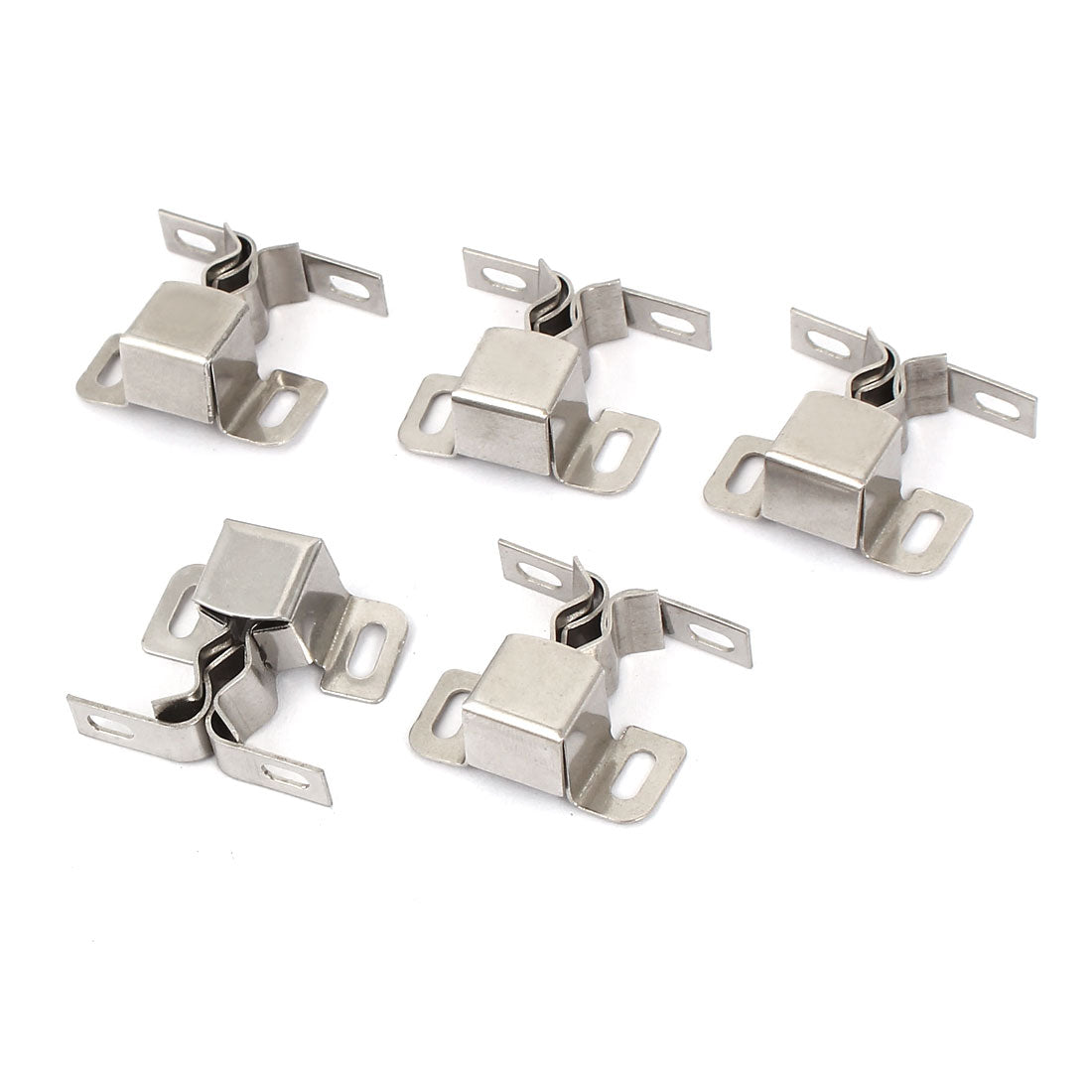 uxcell Uxcell Cabinet Cupboard Door Stainless Steel Catch Latch Silver Tone 5pcs