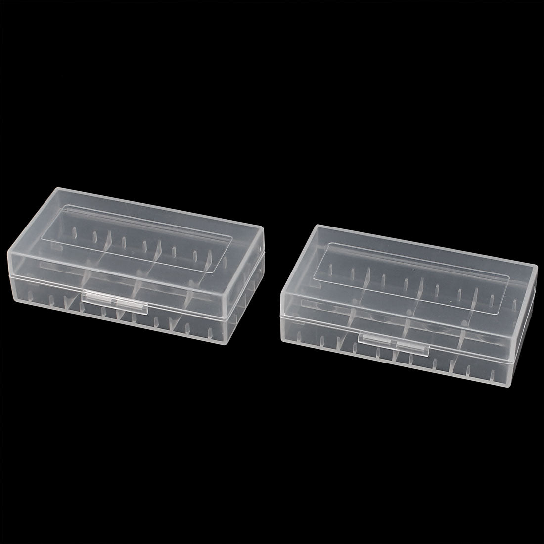 uxcell Uxcell 2pcs Clear Plastic Rectangle Storage Box Case Container Holder for 2 x 18650 Battery
