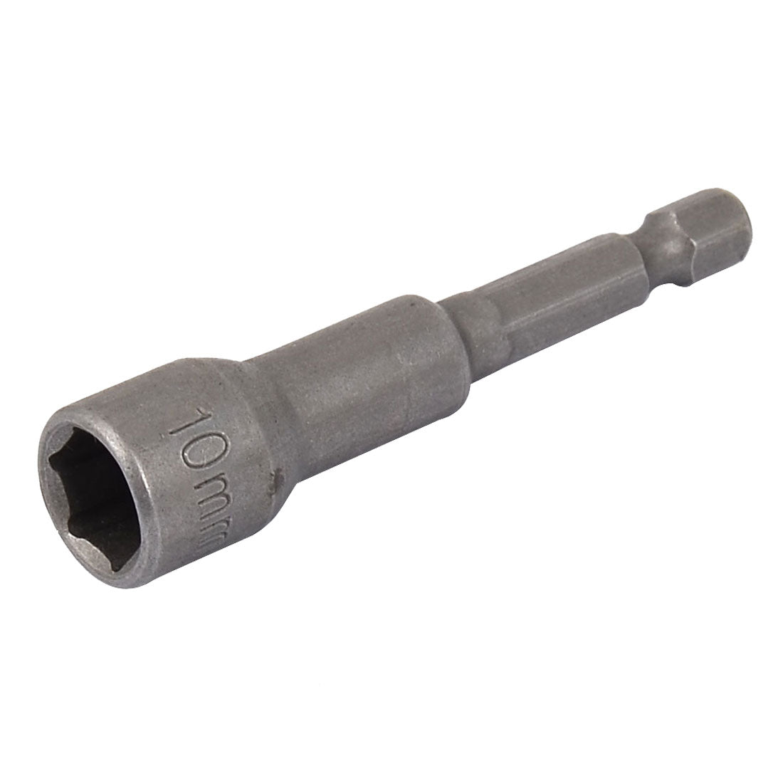 uxcell Uxcell 65mm Long 10mm Magnetic Hexagon Shank Metal Hex Nut Driver Bit Tool Gray