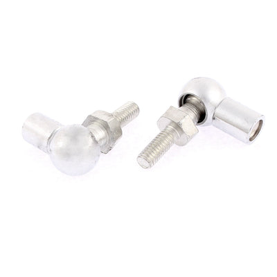 uxcell Uxcell 6mm Male Female Thread L Shaped Ball Joint Rod End Bearing Silver Tone 2pcs
