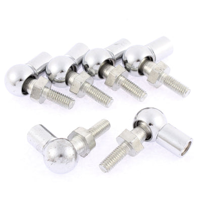 Harfington Uxcell 6mm Male 8mm Female Thread L Shape Ball Joint Rod End Bearing Silver Tone 6pcs