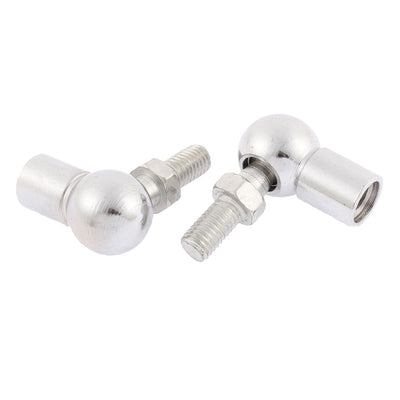 Harfington Uxcell Machine 8mm Male 10mm Female Thread L Shaped Ball Joint Rod End Bearings 2pcs