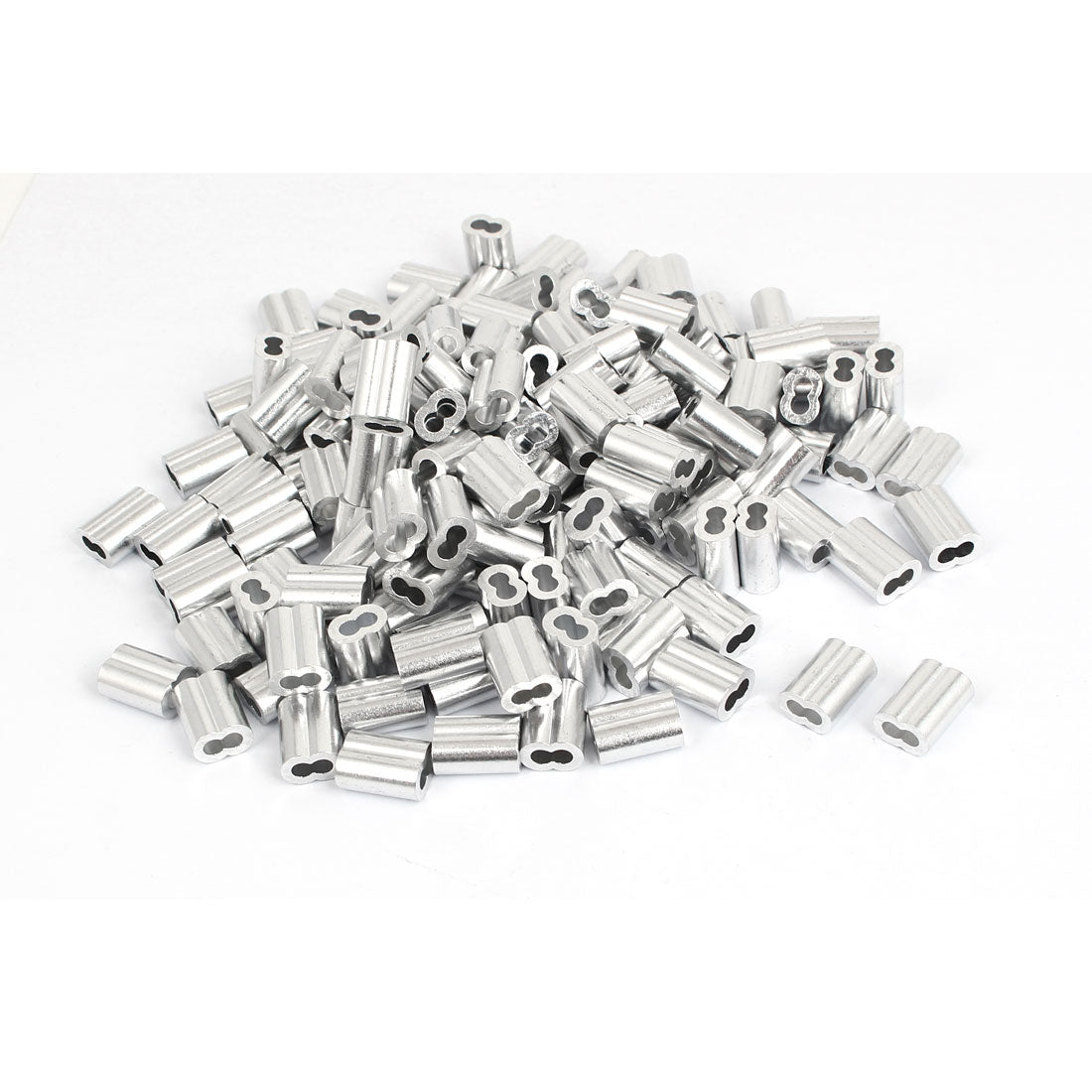 uxcell Uxcell 3mm 1/8" Wire Rope Aluminum Sleeves Clip Fittings Cable Crimps 200 Pcs