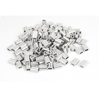 Harfington Uxcell 3mm 1/8" Wire Rope Aluminum Sleeves Clip Fittings Cable Crimps 200 Pcs