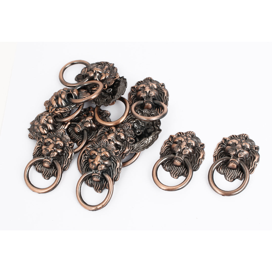 uxcell Uxcell Vintage Style Furniture Door Cabinet Dresser Drawer Lion Head Ring Pull Handle Knob 12 Pcs