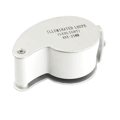 Harfington Uxcell Pocket LED Light Illuminated Magnifier Jewelry Eye 4X Magnifying Loupe