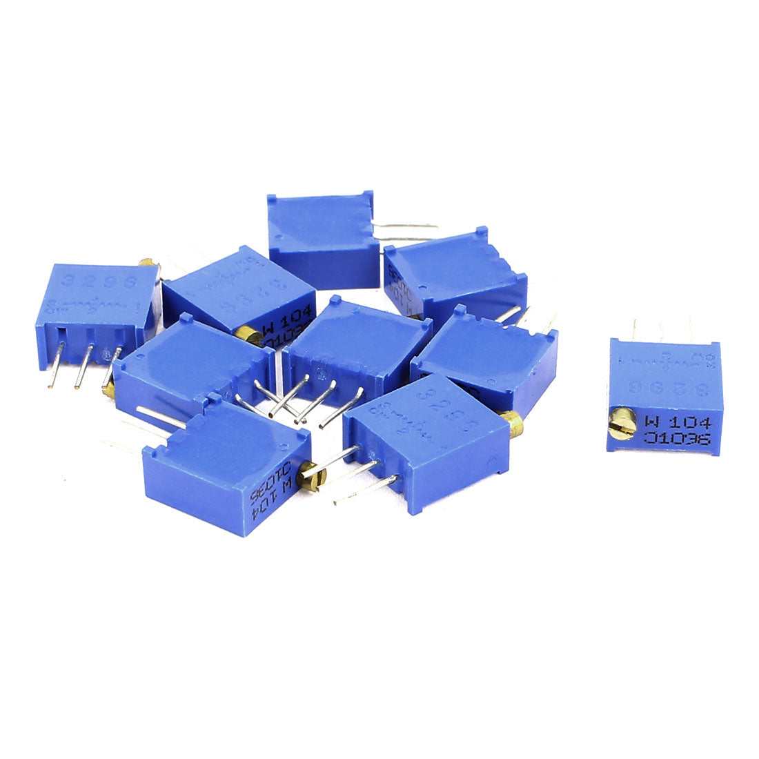 uxcell Uxcell 10 Pcs Potentiometer Trimmer Variable Resistor Resistive 3296 W104 100K Ohm
