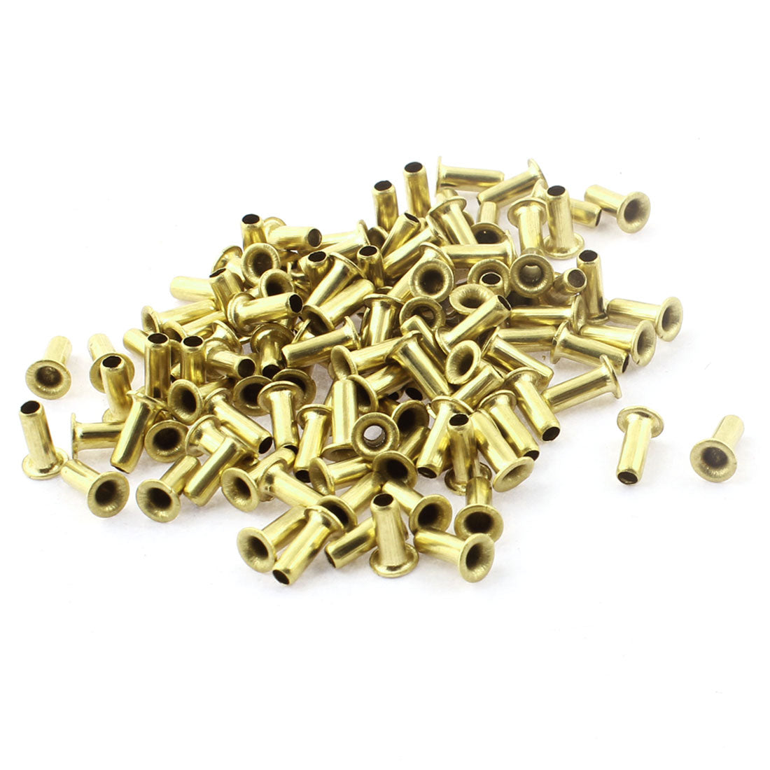 uxcell Uxcell 120pcs M3 x 8mm Copper Through Hole Hollow Rivets Grommets Double-sided Circuit Board PCB Via Vias Nails Fastener