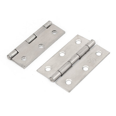 Harfington Uxcell Cabinet Drawer Door Steel Butt Hinges Silver Tone 63X42mm 2 Pcs